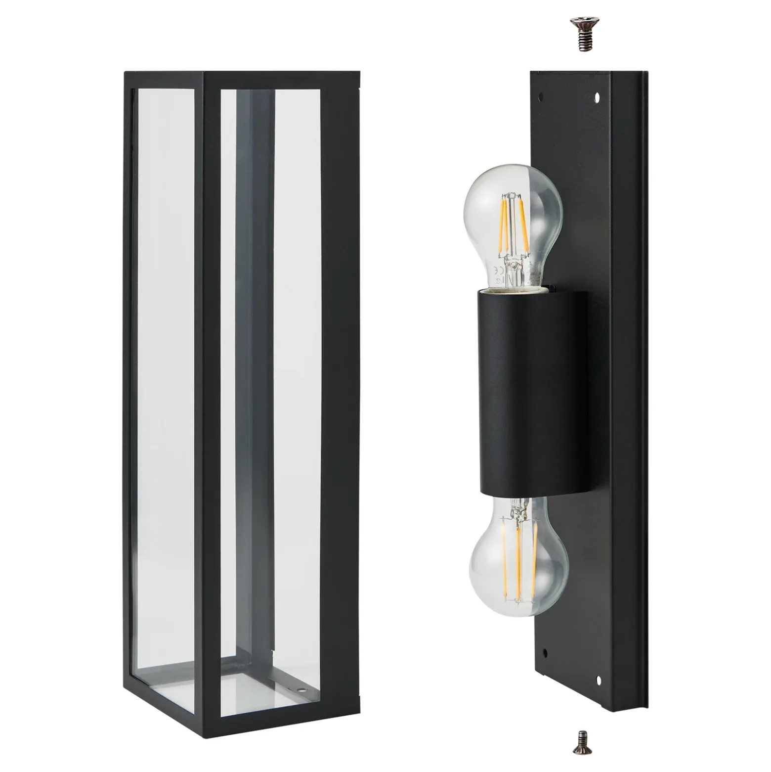 Aplique para baño Amezola, 2 luces, negro