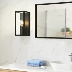 Aplique para baño Amezola, 1 luz, negro