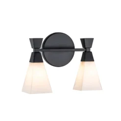 Aplique para baño Bowtie, negro mate, 2 luces