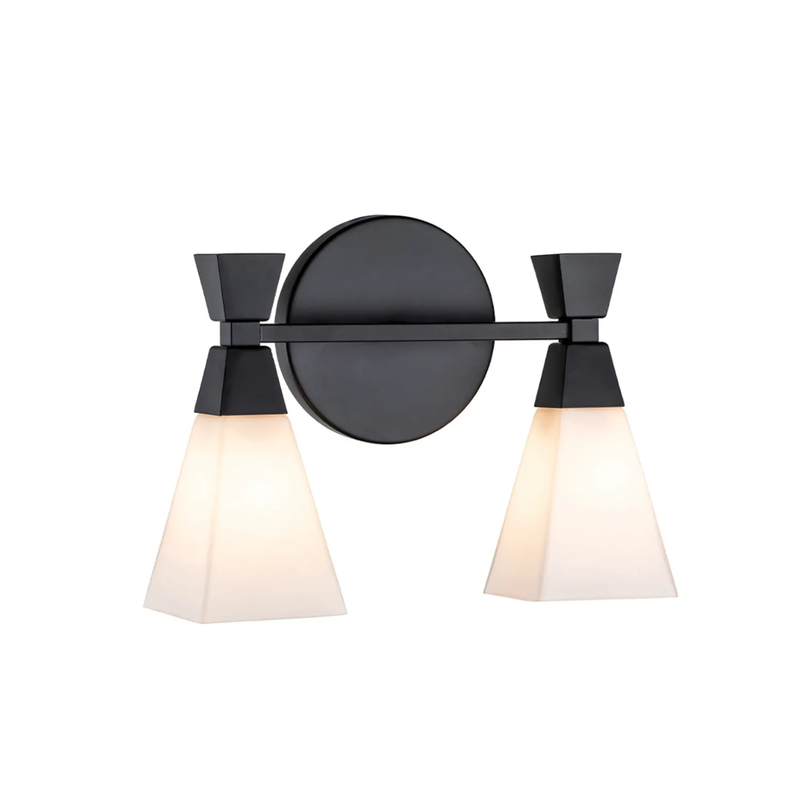 Aplique para baño Bowtie, negro mate, 2 luces