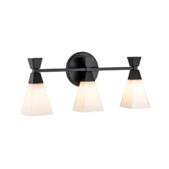 Aplique para baño Bowtie, negro mate, 3 luces