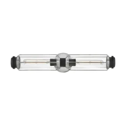 Aplique para baño, cromo, 2 luces, altura 61 cm, IP44