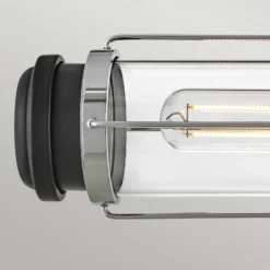 Aplique para baño, cromo, 2 luces, altura 61 cm, IP44