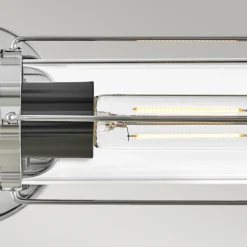 Aplique para baño, cromo, 2 luces, altura 61 cm, IP44