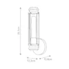 Aplique para baño, cromo, 1 luz, altura 35 cm, IP44