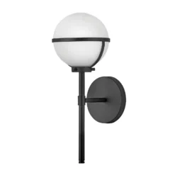 Aplique para baño Hollis, negro/opalino 1 luz