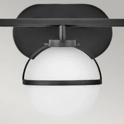 Aplique para baño Hollis negro/opalino 3 luces