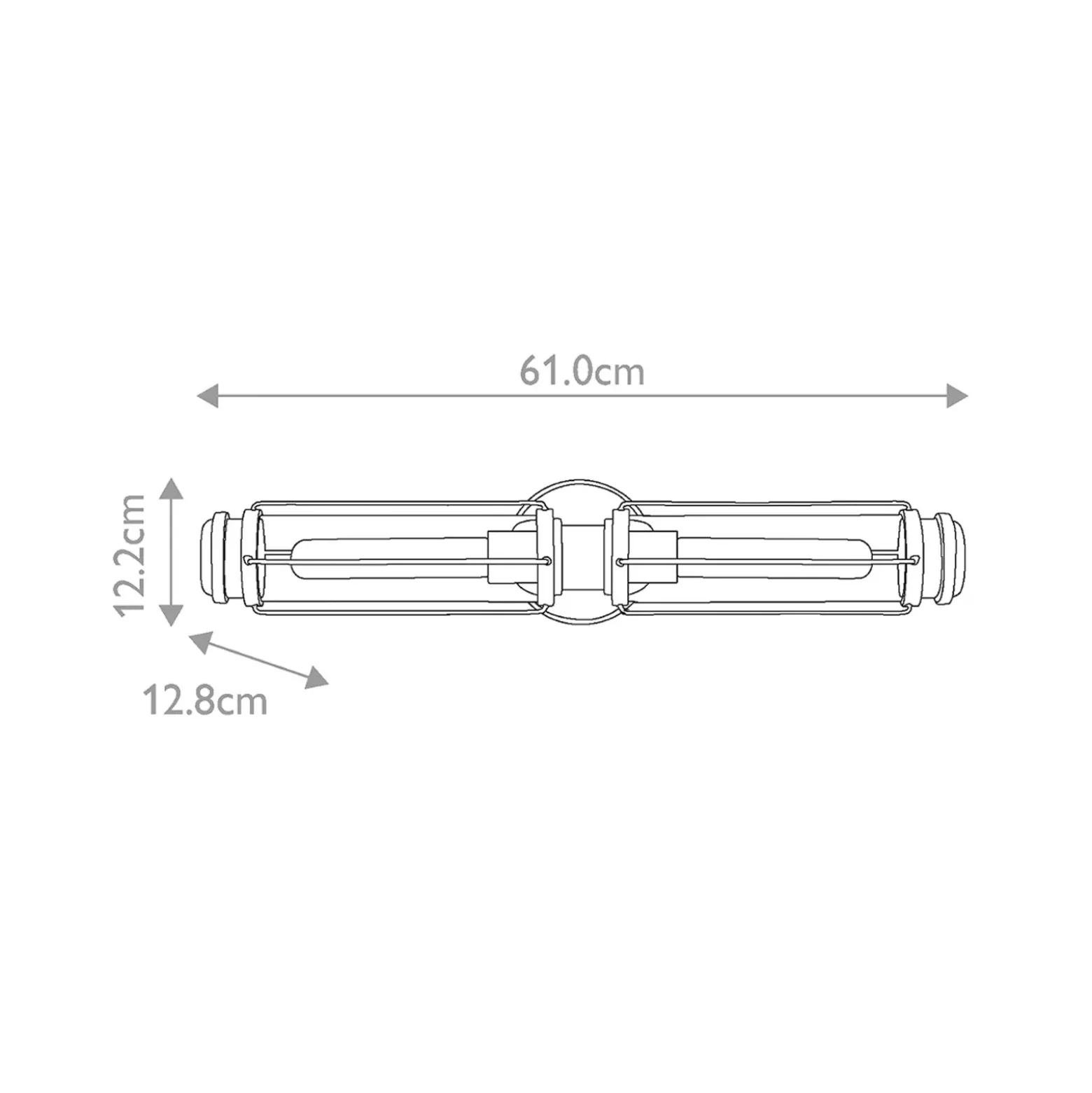Aplique para baño, latón, 2 luces, altura 61 cm