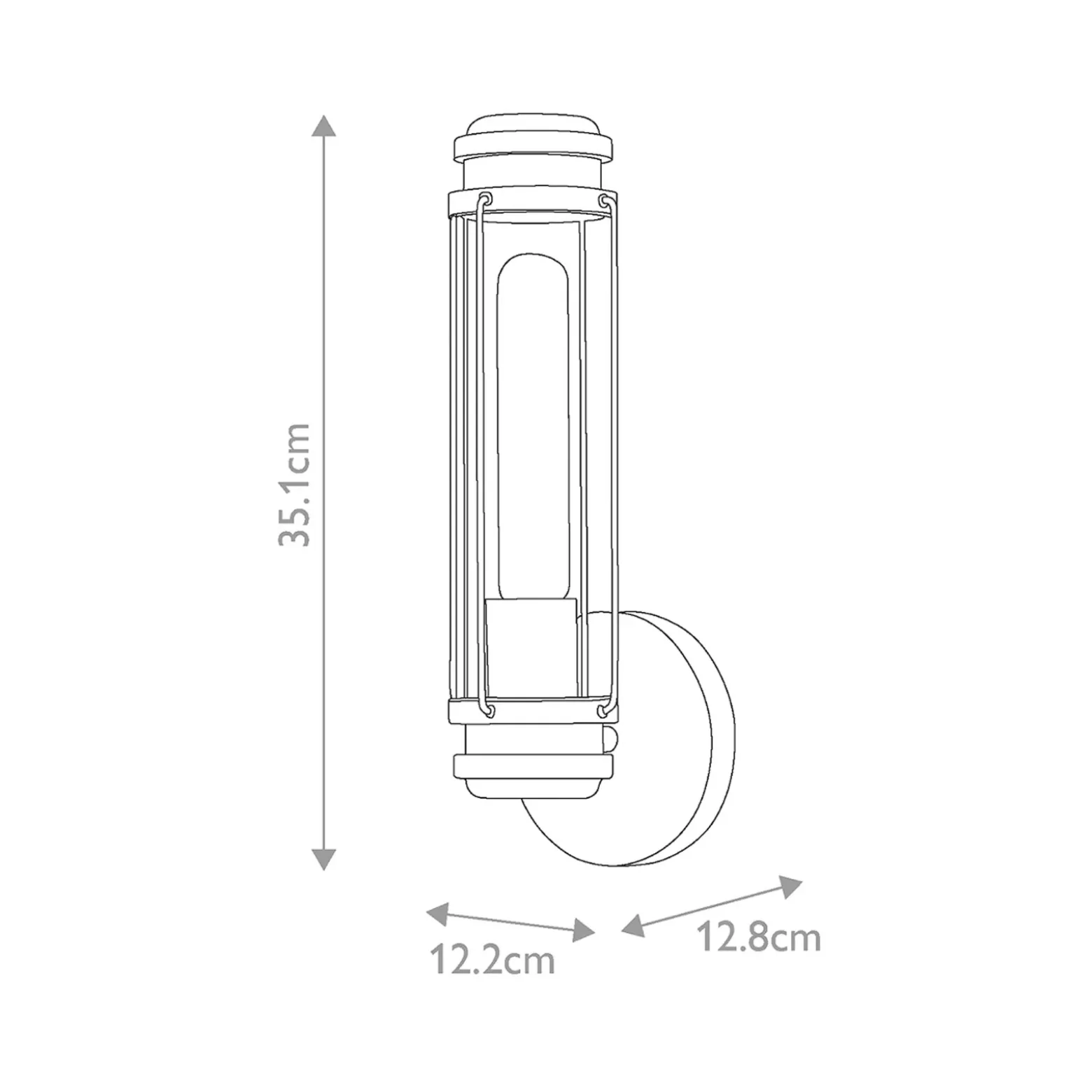 Aplique para baño, latón, 1 luz, altura 35 cm