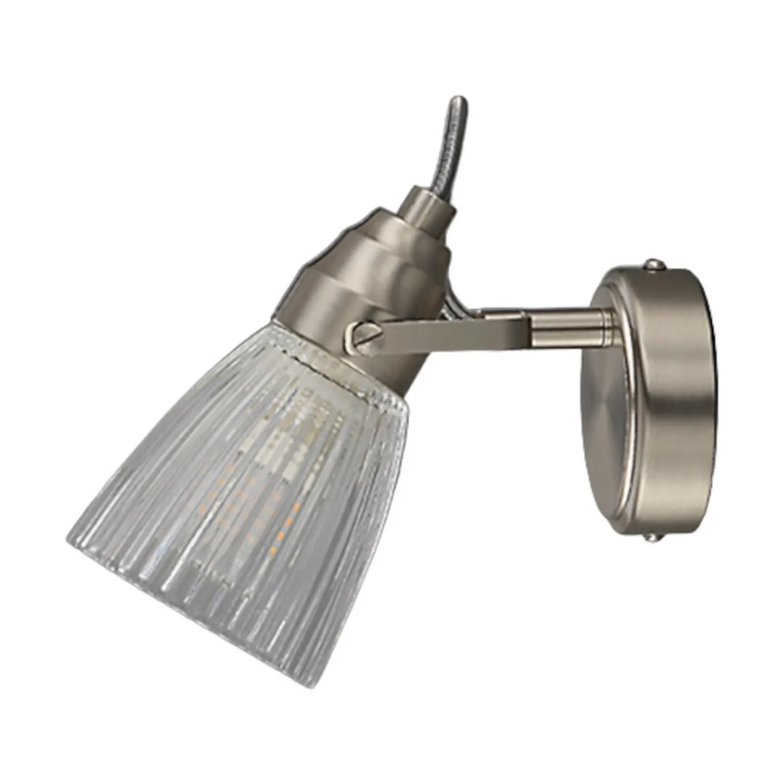 Aplique para baño Lindby Kara, 21 cm de altura, cristal, IP44, G9