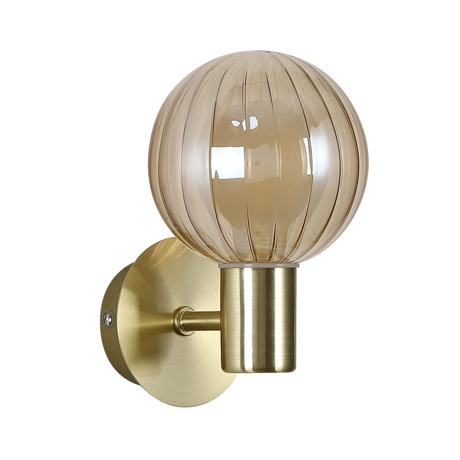 Aplique para baño Lumisphere, color crema/latón, altura 12 cm