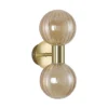 Aplique para baño Lumisphere, color crema/latón, altura 28 cm, 2 luces.