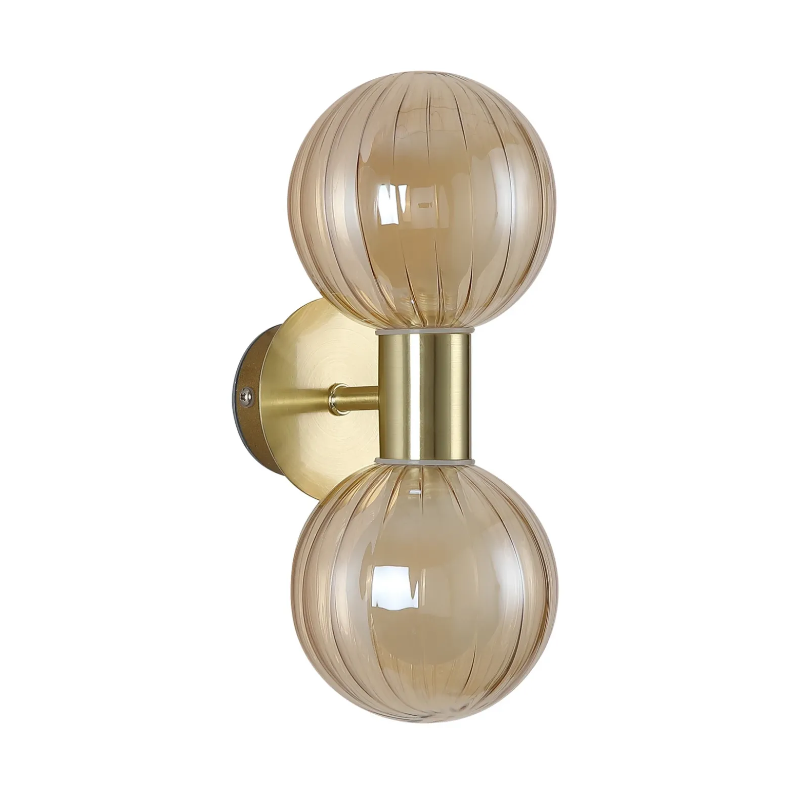 Aplique para baño Lumisphere, color crema/latón, altura 28 cm, 2 luces.