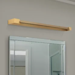 Aplique para baño Marylin LED, longitud 90 cm, dorado, aluminio