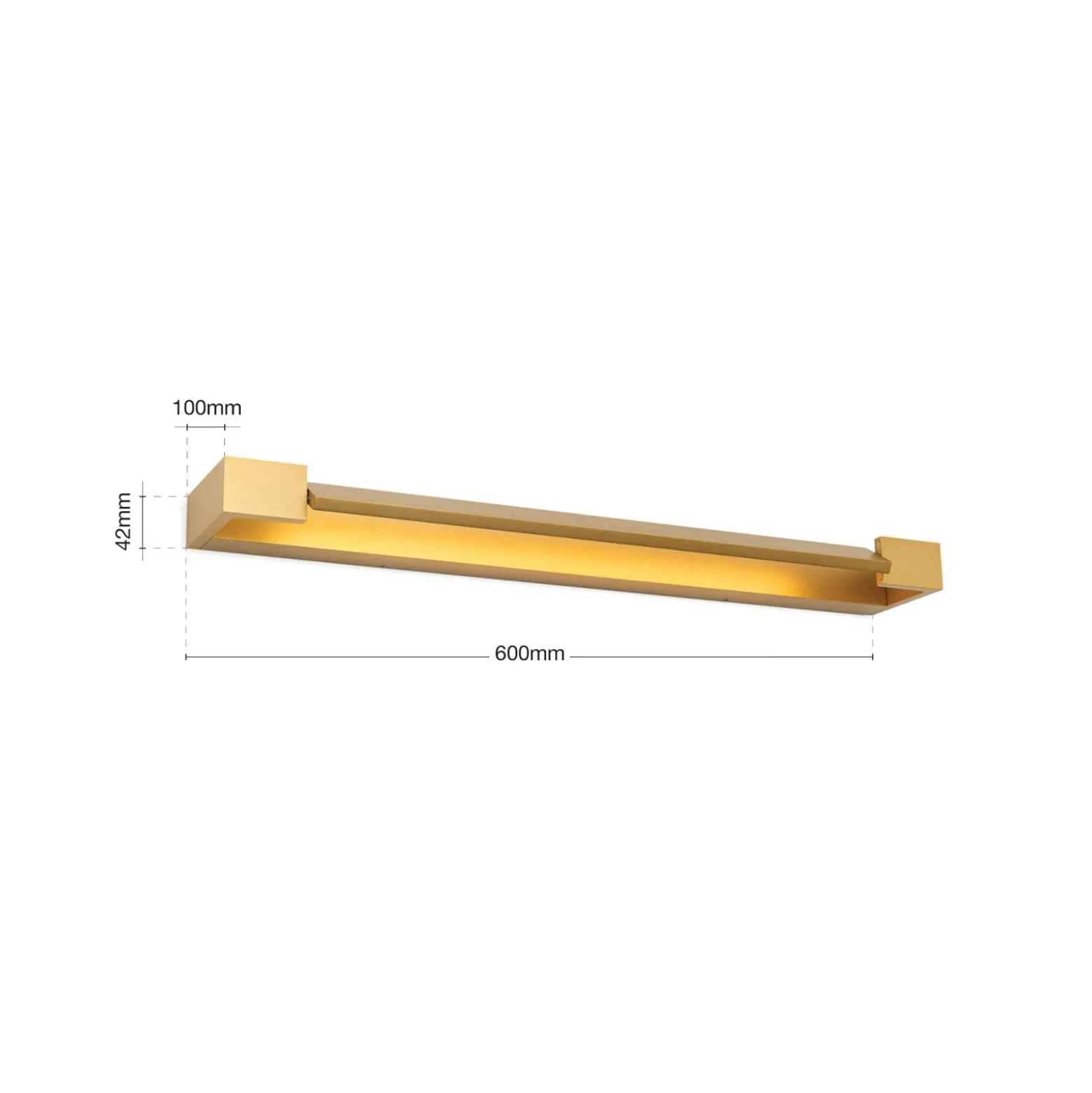 Aplique para baño Marylin LED, longitud 60 cm, dorado, aluminio