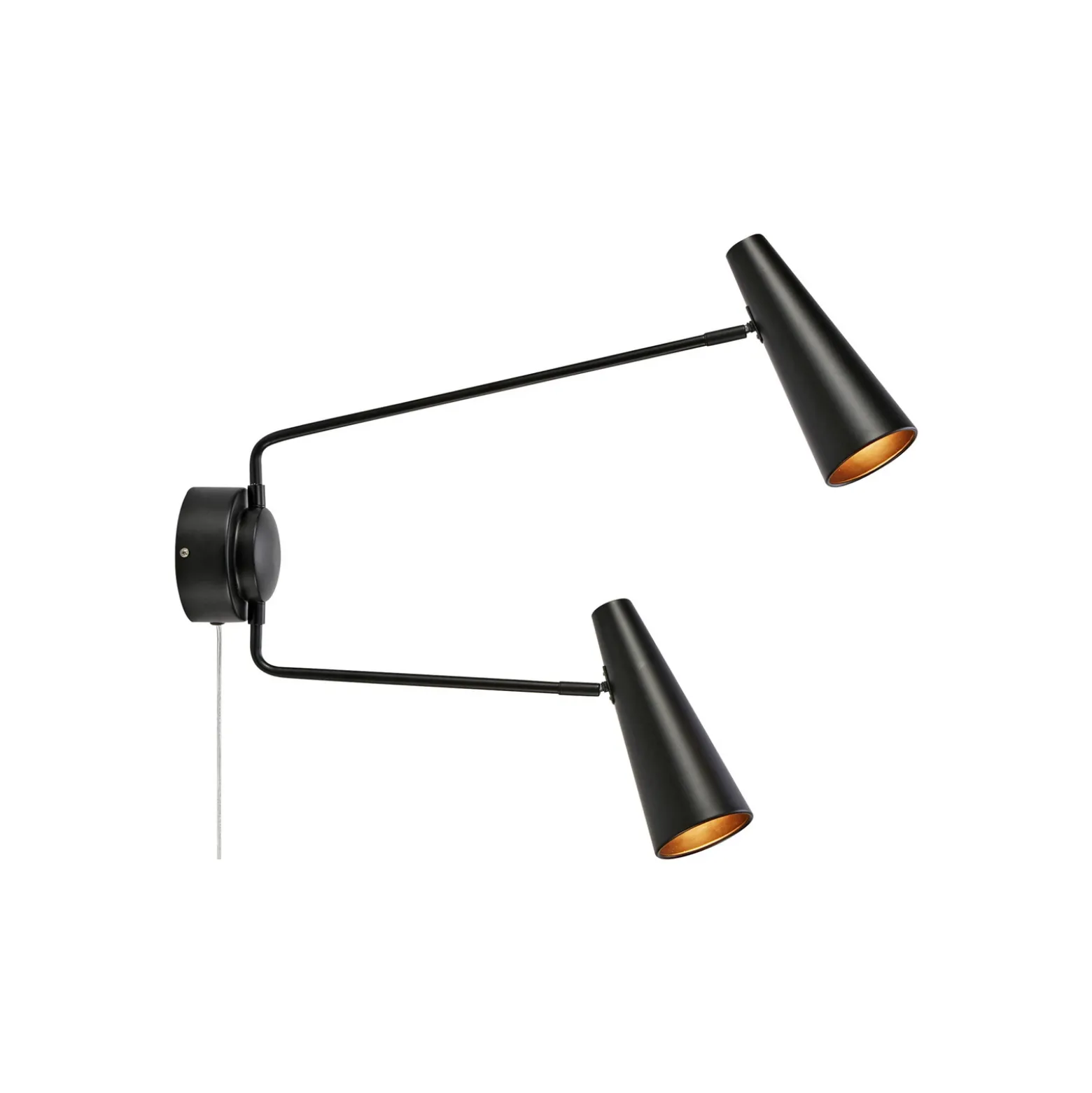 Aplique Peak, 2 luces, negro