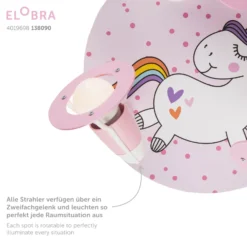 Aplique redondo Unicornio Babsy 3 luces