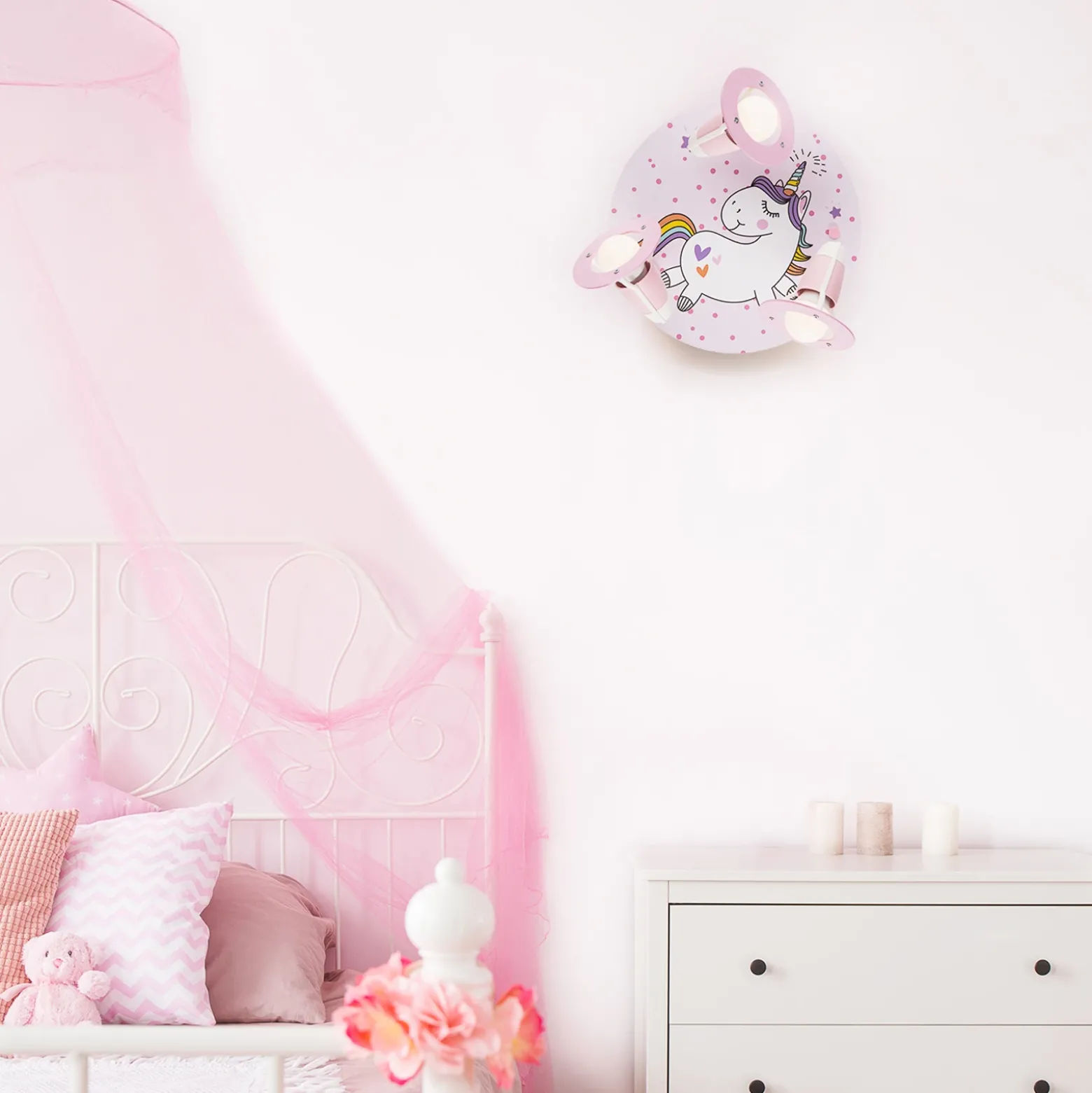 Aplique redondo Unicornio Babsy 3 luces