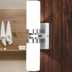 Aplique Space, níquel, 2 luces, IP44