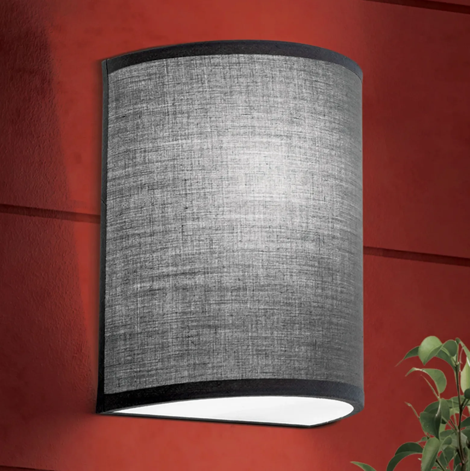 Aplique Ufo con pantalla de lino en gris