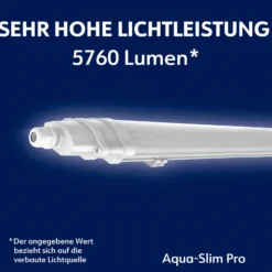 Aquaslim luminaria LED con difusor, longitud 127 cm, IP65, plástico