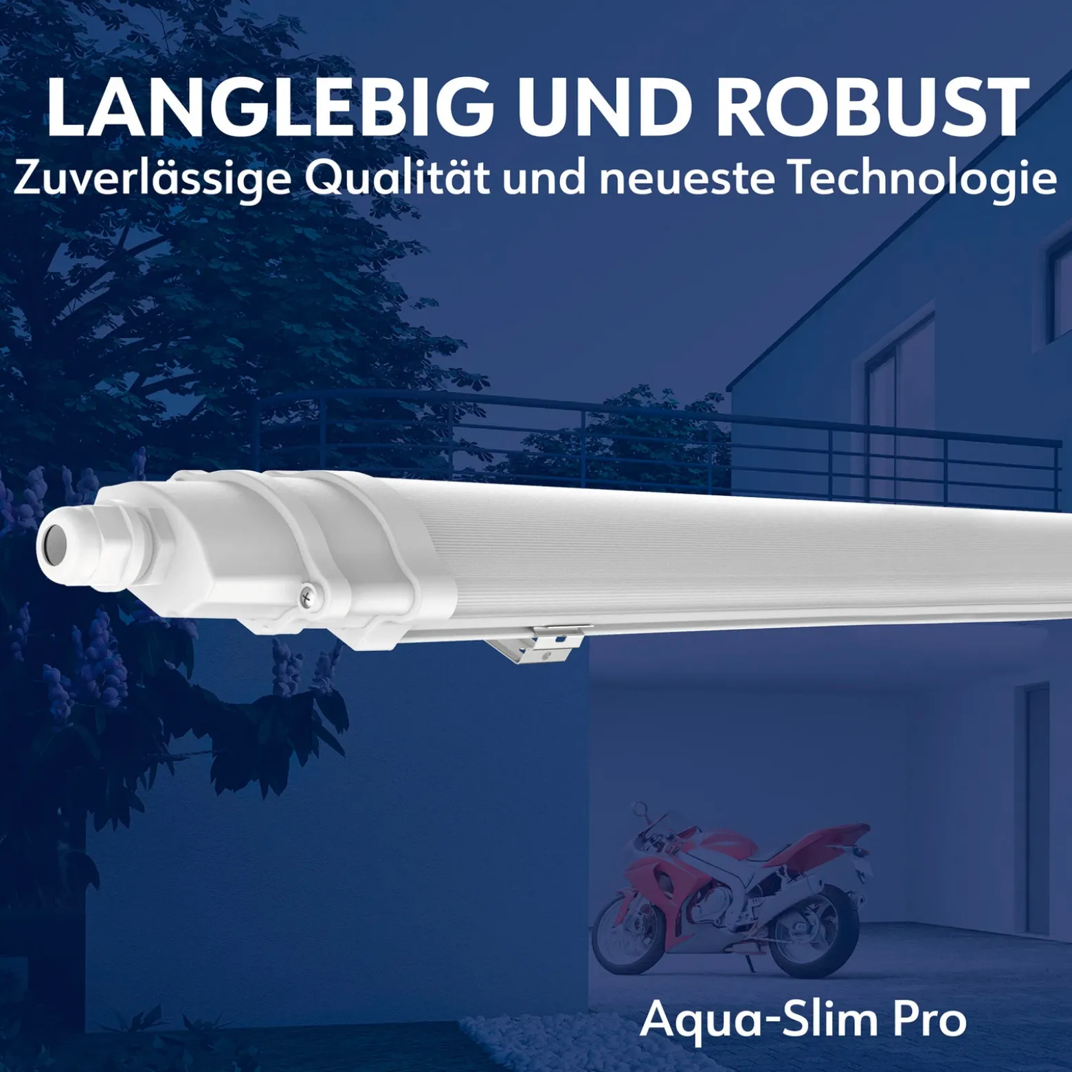 Aquaslim luminaria LED con difusor, longitud 127 cm, IP65, plástico