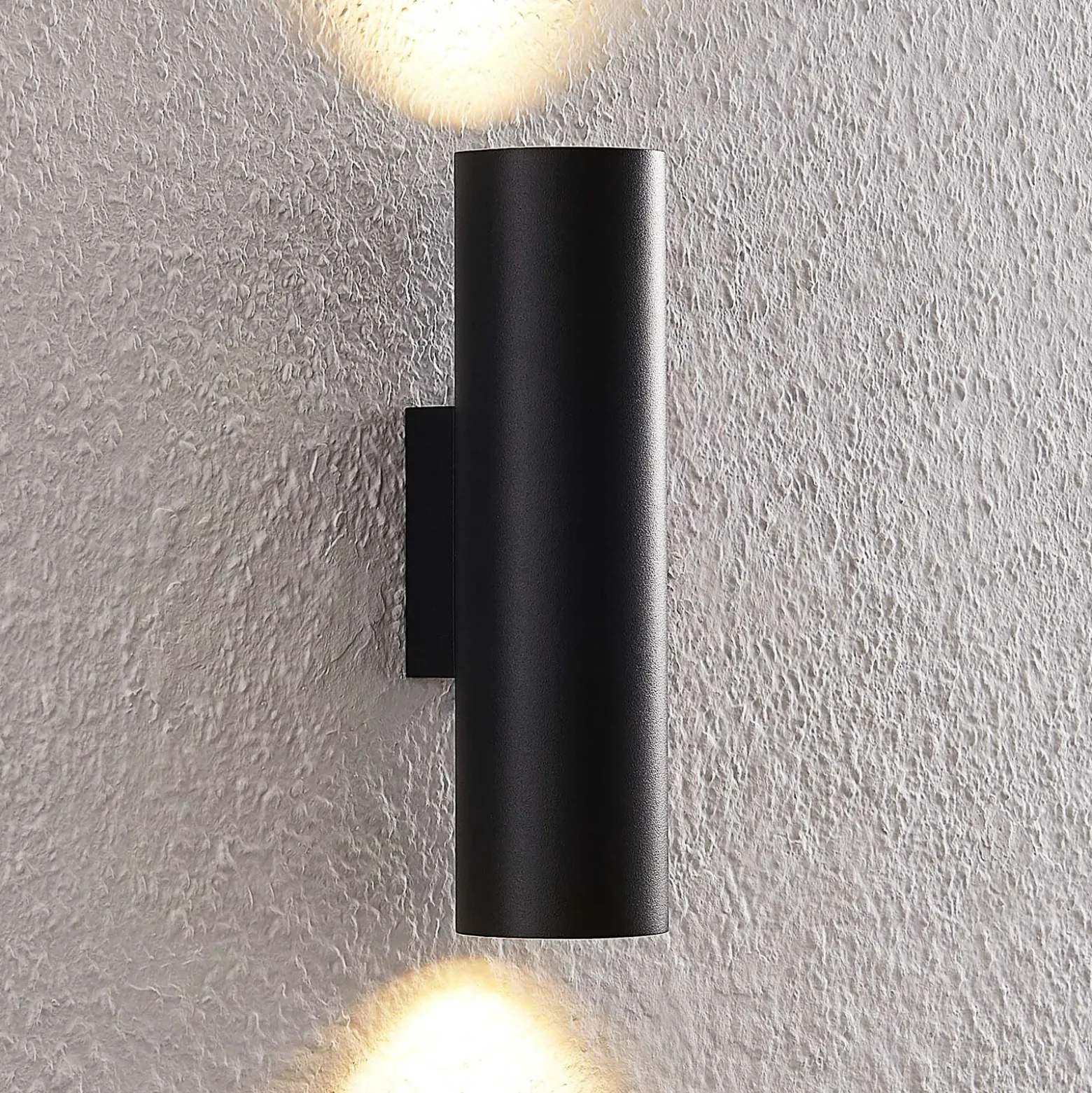 Arcchio Aplique de pared Brinja, negro, metal, arriba/abajo, GU10