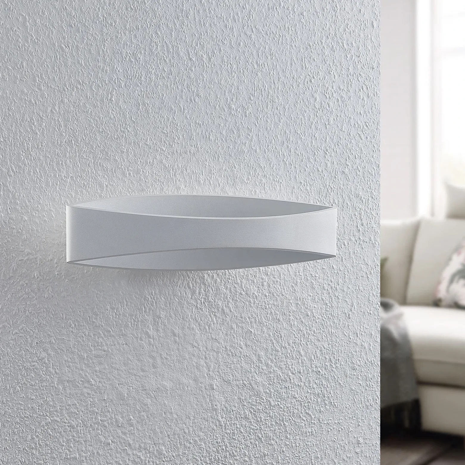 Arcchio Aplique de pared LED Jelle, 44 cm, blanco, metal, arriba/abajo