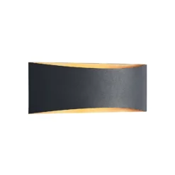 Arcchio Aplique de pared LED Jelle, 27 cm, negro/oro, arriba/abajo