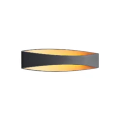 Arcchio Aplique de pared LED Jelle, 44 cm, negro/oro, arriba/abajo