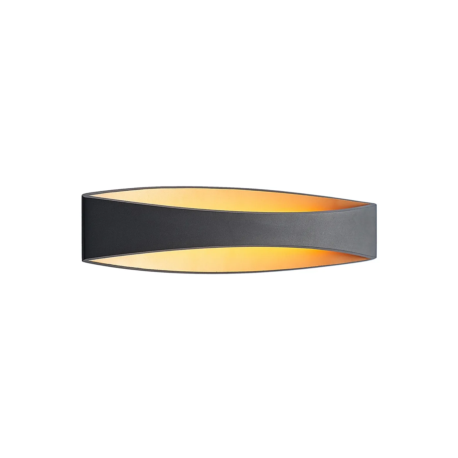 Arcchio Aplique de pared LED Jelle, 44 cm, negro/oro, arriba/abajo