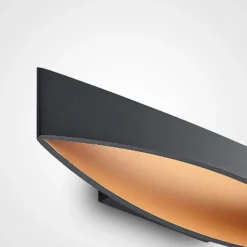 Arcchio Aplique de pared LED Jelle, 44 cm, negro/oro, arriba/abajo
