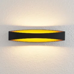 Arcchio Aplique de pared LED Jelle, 44 cm, negro/oro, arriba/abajo