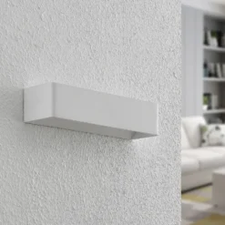 Arcchio Aplique de pared LED Karam, 37 cm, blanco, metal, arriba/abajo