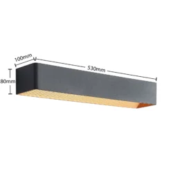 Arcchio Aplique de pared LED Karam, 53 cm, negro, metal, arriba/abajo