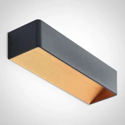 Arcchio Aplique de pared LED Karam, 37 cm, negro, metal, arriba/abajo
