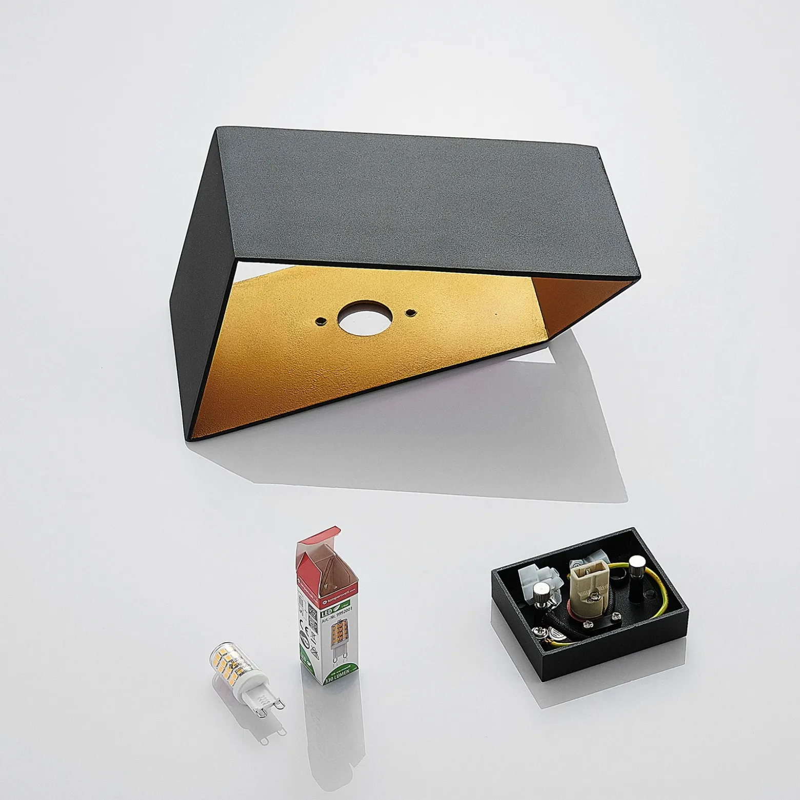 Arcchio Assona aplique, negro-oro