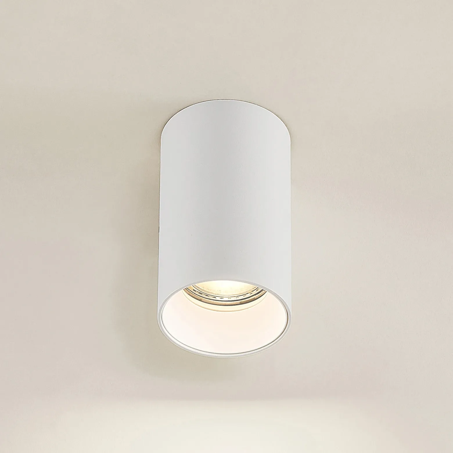 Arcchio Downlight Brinja, blanco, metal, Ø 6 cm, redondo, GU10