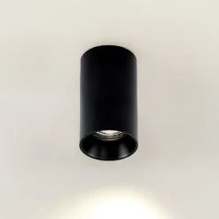 Arcchio Downlight Brinja, negro, metal, Ø 6 cm, redondo, GU10