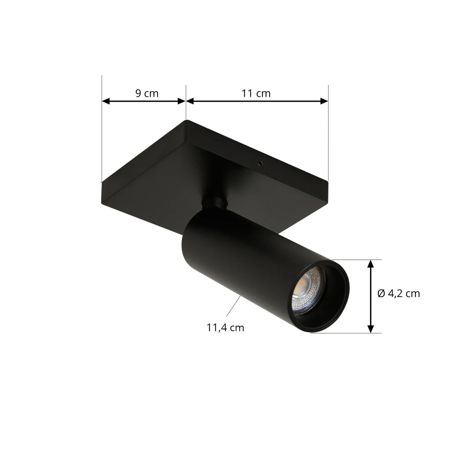 Arcchio Downlight Brinja Slim, negro, 1 luz GU10 MR11