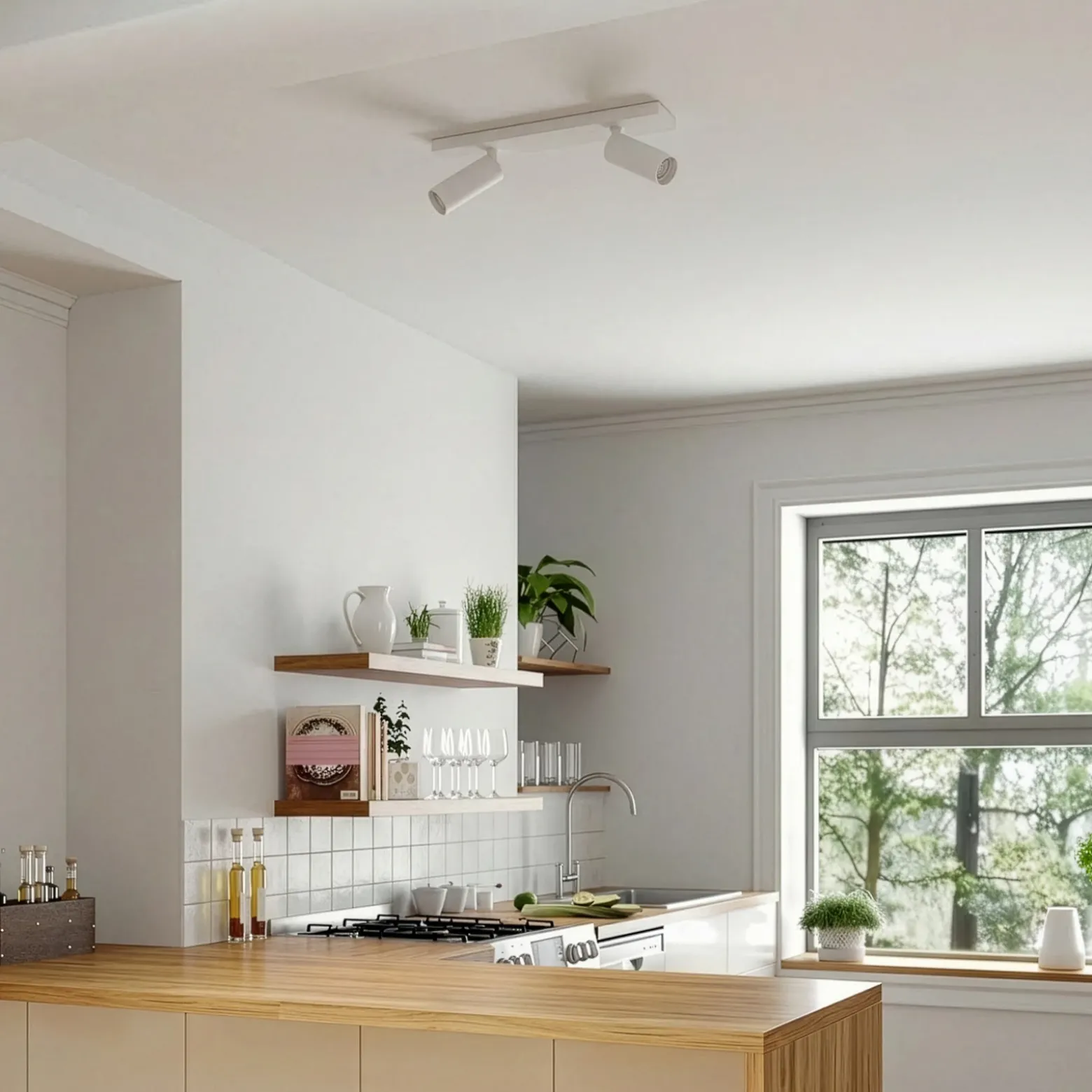 Arcchio Downlight Brinja Slim, blanco, 2 luces, GU10 MR11