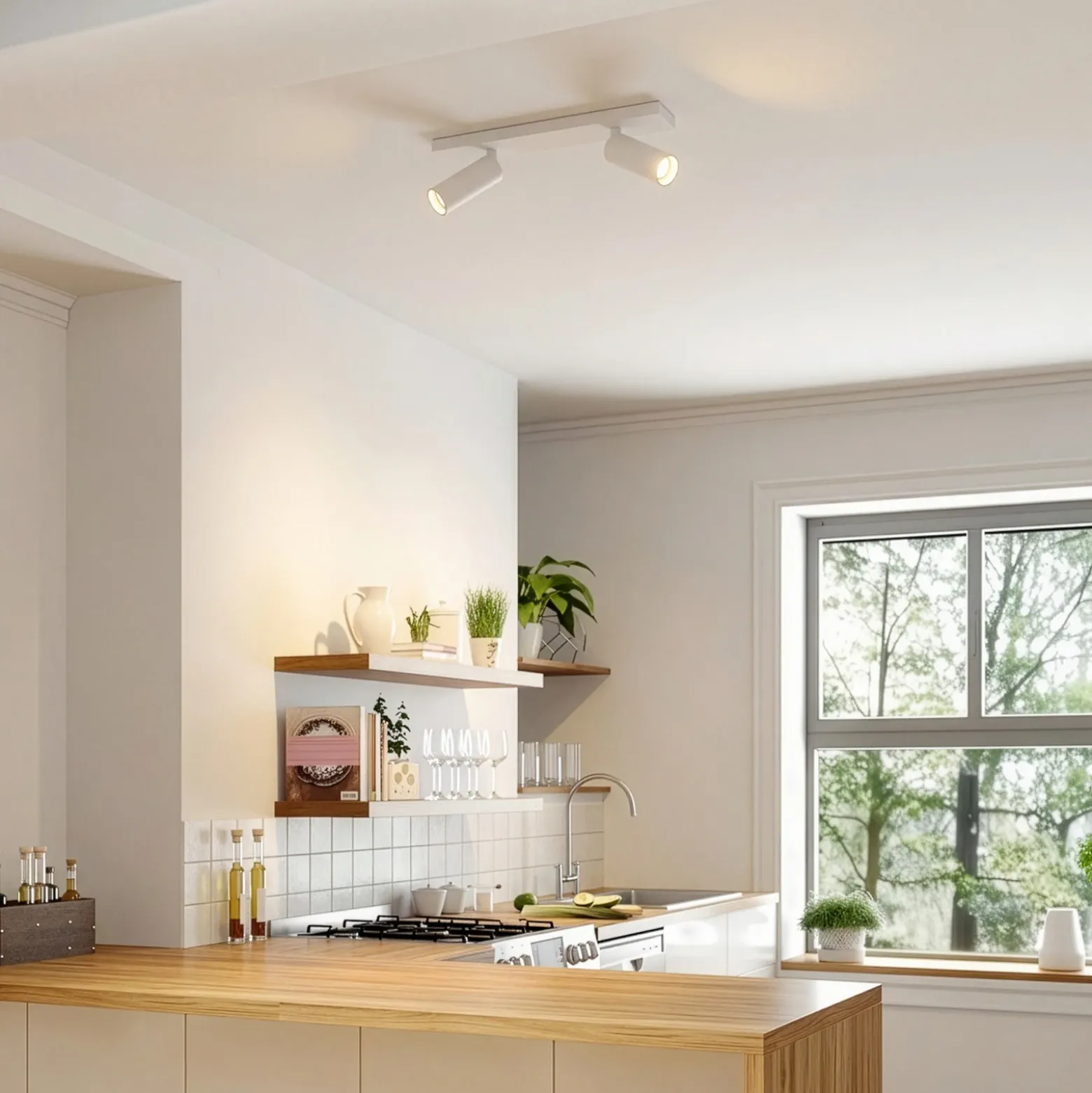 Arcchio Downlight Brinja Slim, blanco, 2 luces, GU10 MR11