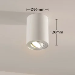 Arcchio downlight de techo Jolina, redondo, blanco, 13 cm, metal