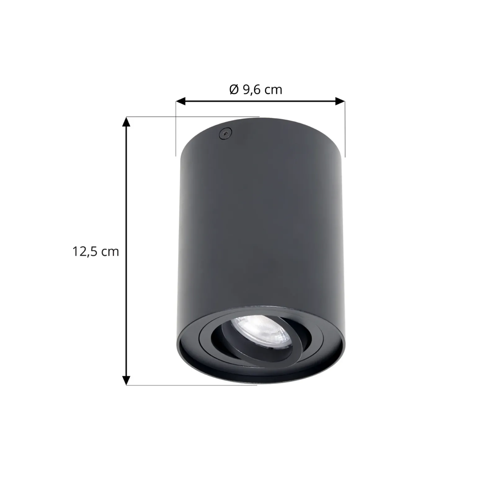 Arcchio downlight de techo Jolina, redondo, antracita, 13 cm, metal