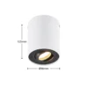 Arcchio downlight de techo Jolina, redondo, blanco/negro, 13 cm, metal