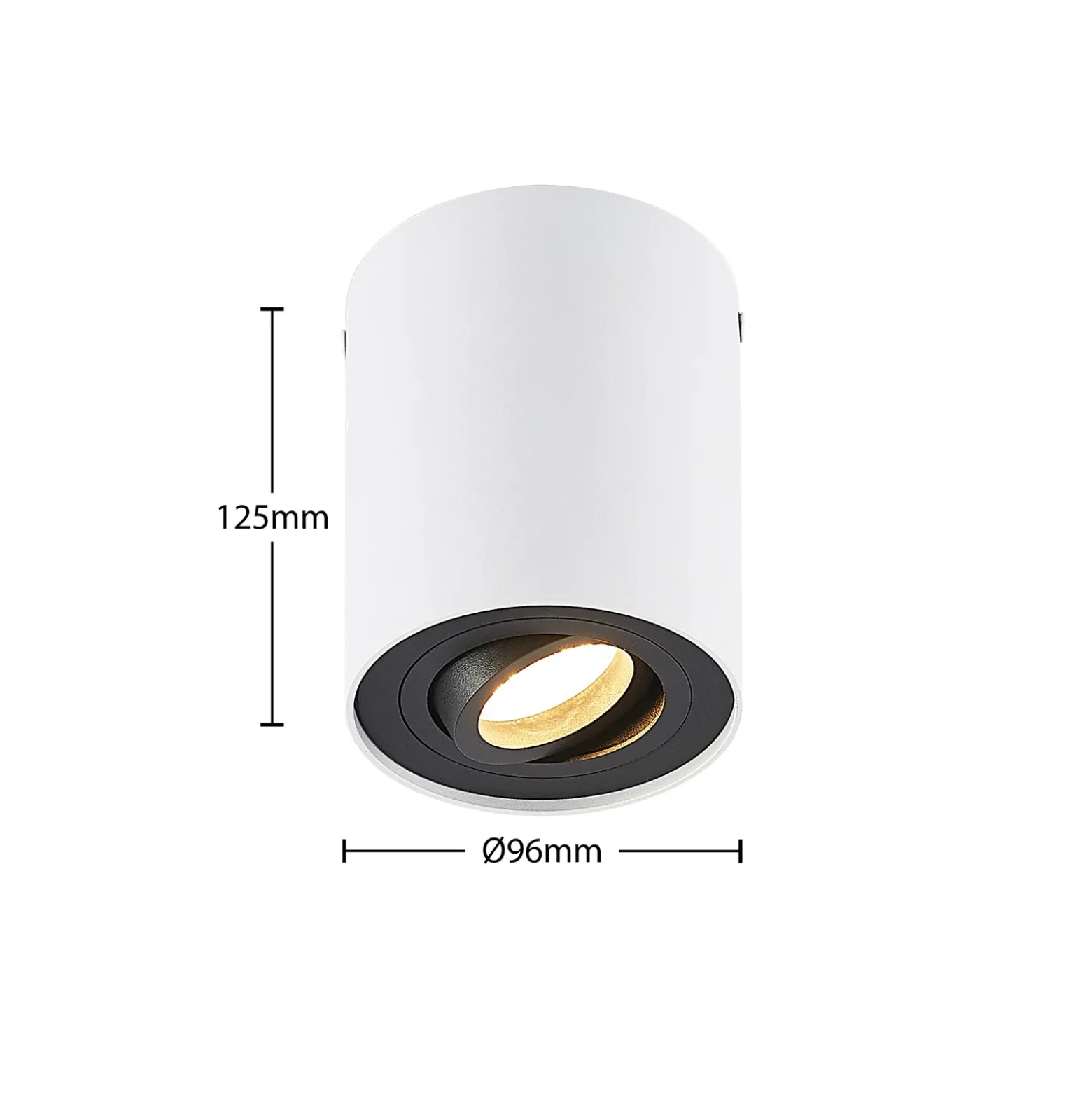 Arcchio downlight de techo Jolina, redondo, blanco/negro, 13 cm, metal