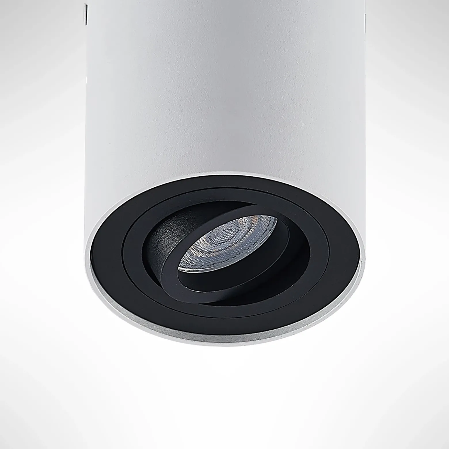 Arcchio downlight de techo Jolina, redondo, blanco/negro, 13 cm, metal
