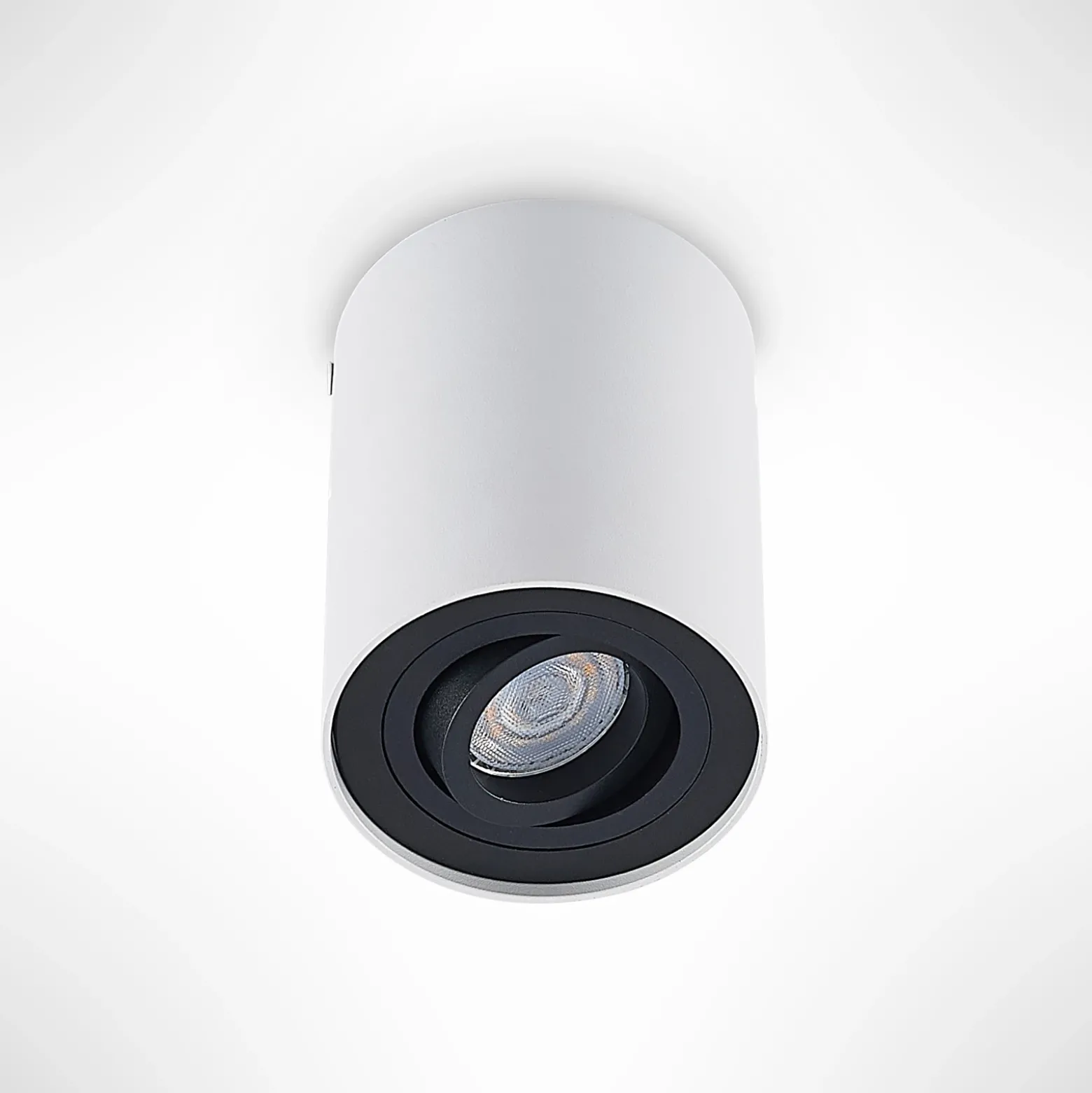 Arcchio downlight de techo Jolina, redondo, blanco/negro, 13 cm, metal