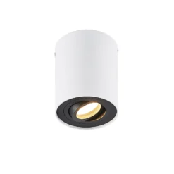 Arcchio downlight de techo Jolina, redondo, blanco/negro, 13 cm, metal