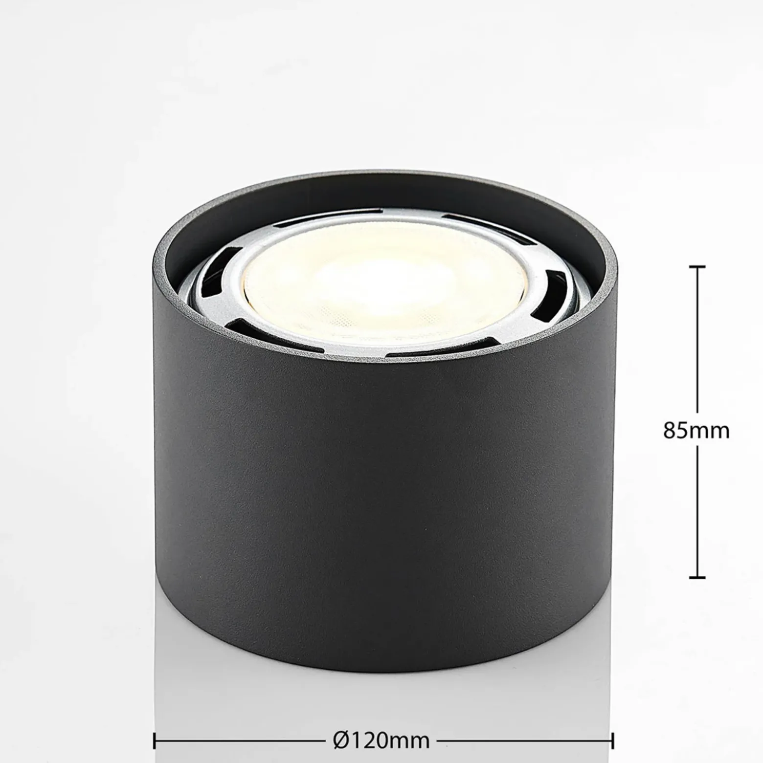 Arcchio downlight de techo Mabel, Ø 12 cm, gris, metal, GU10